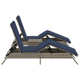vidaXL Sun Loungers 2 pcs with table poly rattan gray (US only)