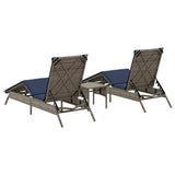 vidaXL Sun Loungers 2 pcs with table poly rattan gray (US only)