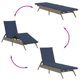 vidaXL Sun Loungers 2 pcs with table poly rattan gray (US only)