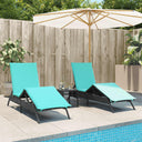 vidaXL Sun Loungers 2 pcs with table poly rattan gray (US only)
