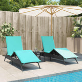 vidaXL Sun Loungers 2 pcs with table poly rattan gray (US only)