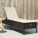 vidaXL Sun Lounger with Cushion Poly Rattan Black