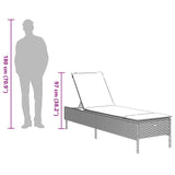 vidaXL Sun Lounger with Cushion Poly Rattan Black