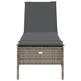 vidaXL Sun Lounger with Cushion Poly Rattan Black