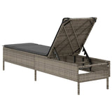 vidaXL Sun Lounger with Cushion Poly Rattan Black