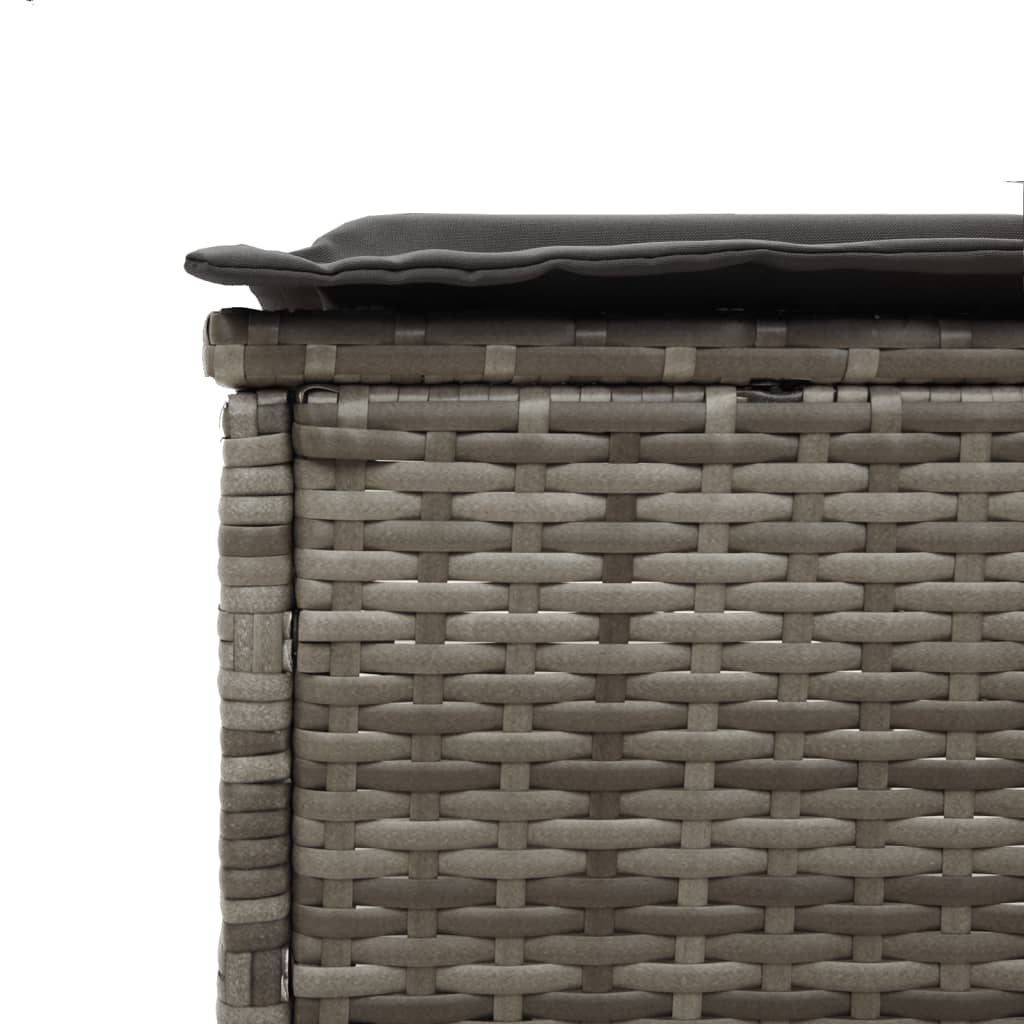 vidaXL Sun Lounger with Cushion Poly Rattan Black