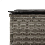 vidaXL Sun Lounger with Cushion Poly Rattan Black