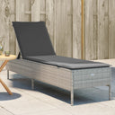 vidaXL Sun Lounger with Cushion Poly Rattan Black