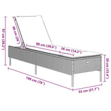 vidaXL Sun Lounger with Cushion Grey Poly Rattan