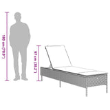 vidaXL Sun Lounger with Cushion Grey Poly Rattan