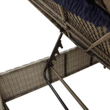 vidaXL Sun Lounger with Cushion Grey Poly Rattan