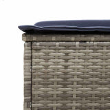 vidaXL Sun Lounger with Cushion Grey Poly Rattan