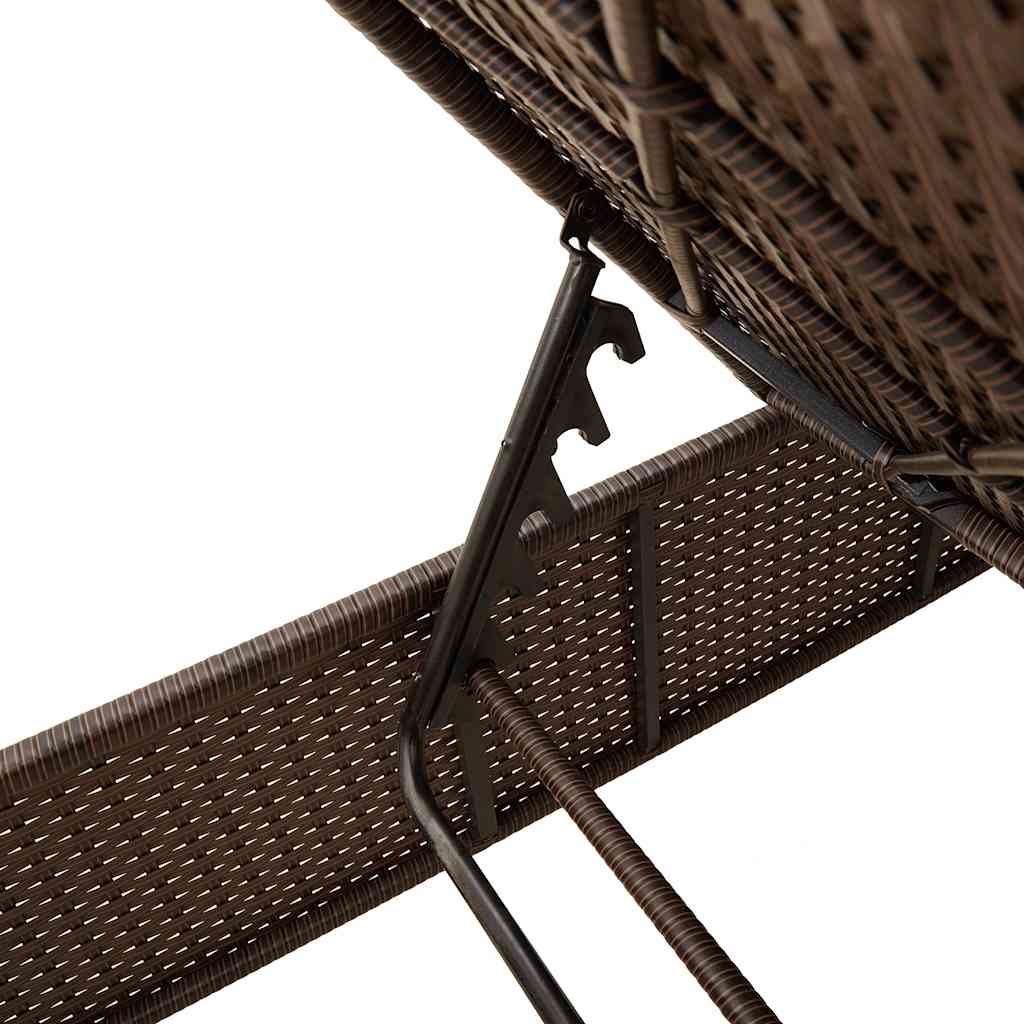 vidaXL Ligstoel met tafel en kussen, grijs polyrotan
