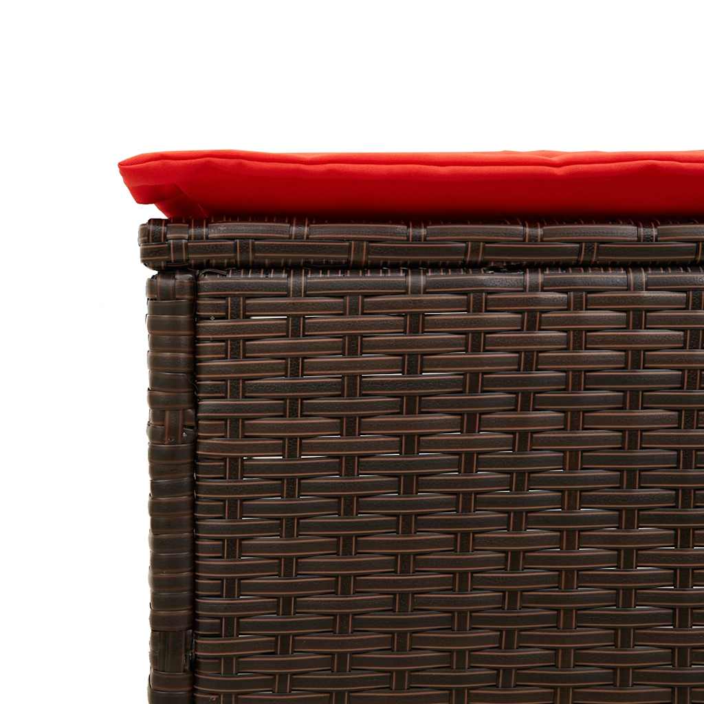 vidaXL Ligstoel met tafel en kussen, grijs polyrotan