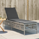 vidaXL Sun Lounger with Cushion Poly Rattan Black