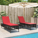 vidaXL Ligstoelen 2 stuks met tafel Grijs Poly Rotan