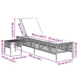 vidaXL Ligstoelen 2 stuks met tafel Grijs Poly Rotan