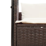 vidaXL Double Sun Lounger with Roof and Curtain Poly Rattan Black