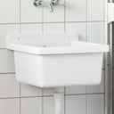 vidaXL Wasbak wandgemonteerd 40x40x24 cm hars wit