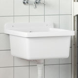 vidaXL Wasbak wandgemonteerd 40x40x24 cm hars wit