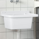 vidaXL Wasbak wandgemonteerd 40x40x24 cm hars wit
