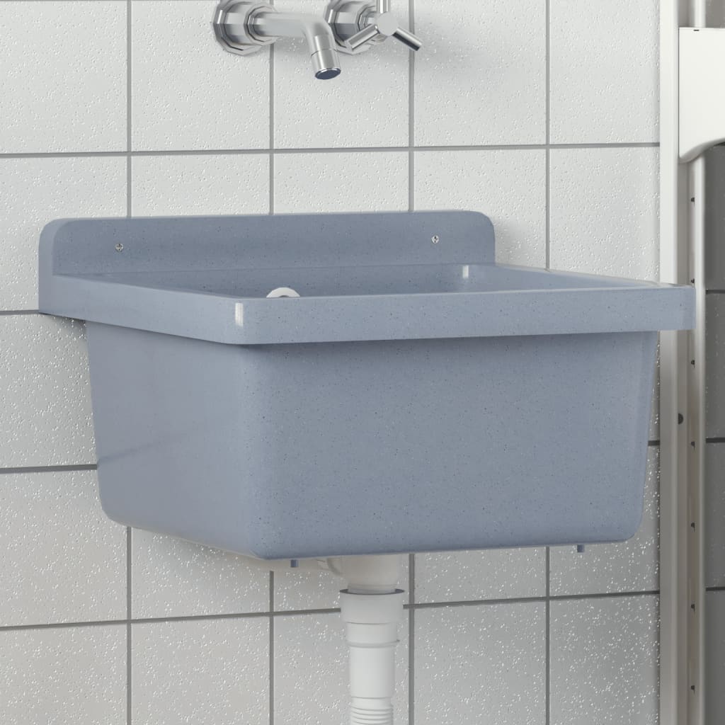 vidaXL Wasbak wandgemonteerd 40x40x24 cm hars wit