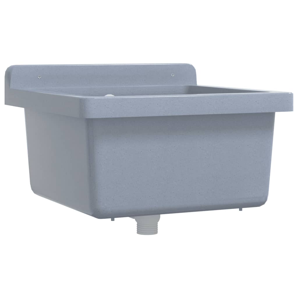 vidaXL Wasbak wandgemonteerd 40x40x24 cm hars wit