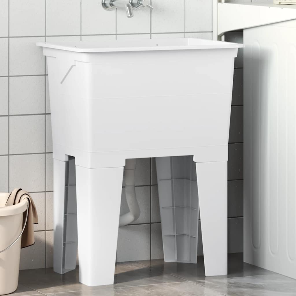 vidaXL Waskuip 59x41x75 cm hars wit