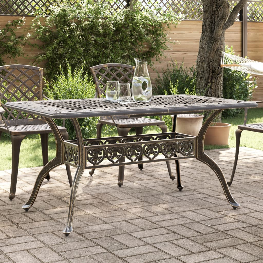 vidaXL Tuintafel 150x90x72 cm gietaluminium wit