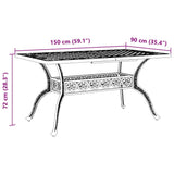 vidaXL Tuintafel 150x90x72 cm gietaluminium wit
