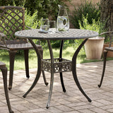 vidaXL Garden Table Ø 90x75 cm Cast Aluminum Bronze