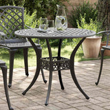 vidaXL Garden Table Ø 90x75 cm Cast Aluminum Bronze