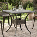 vidaXL Garden Table 80x80x75 cm Cast Aluminium Bronze-coloured