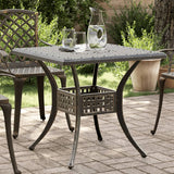 vidaXL Garden Table 80x80x75 cm Cast Aluminium Bronze-coloured