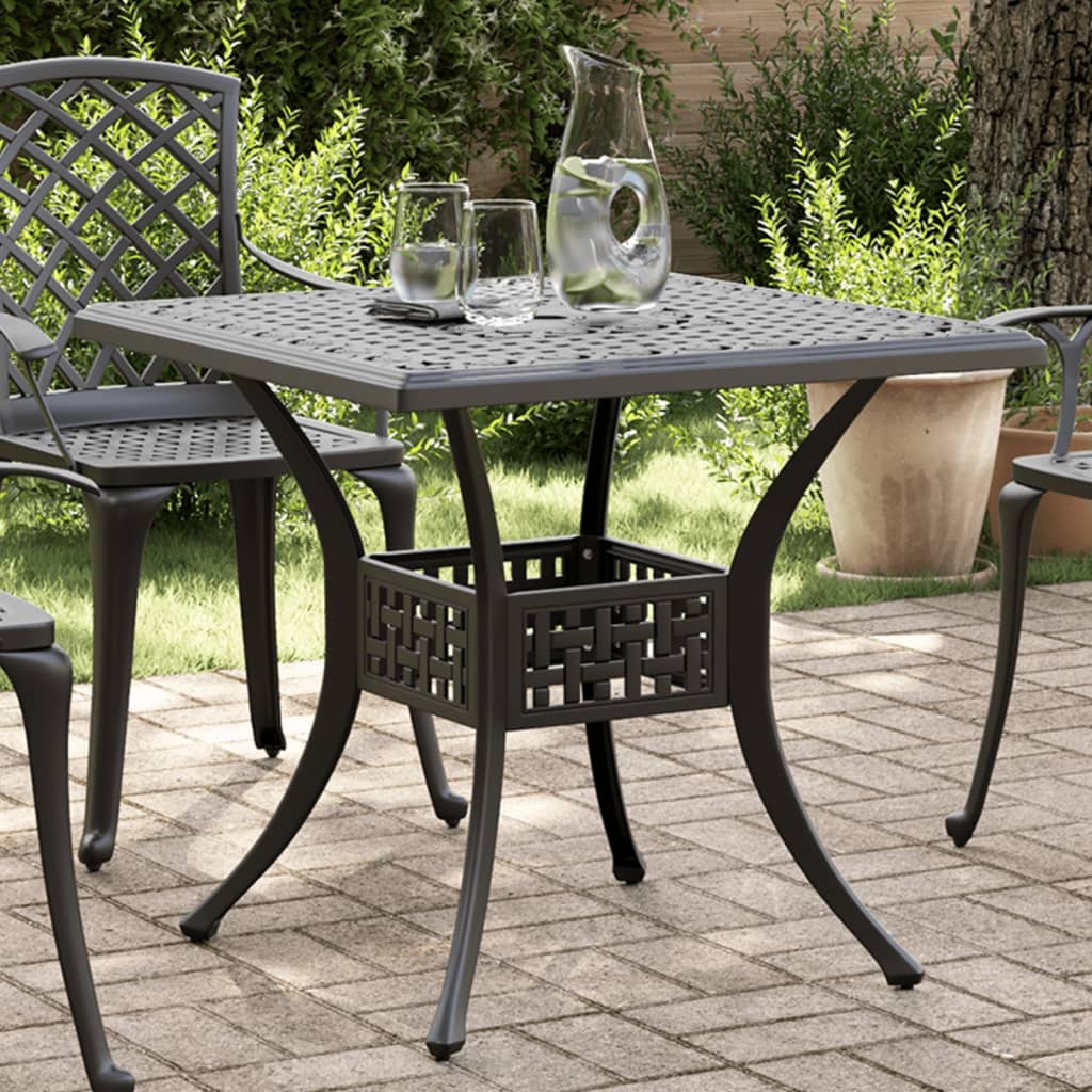vidaXL Garden Table 80x80x75 cm Cast Aluminium Bronze-coloured