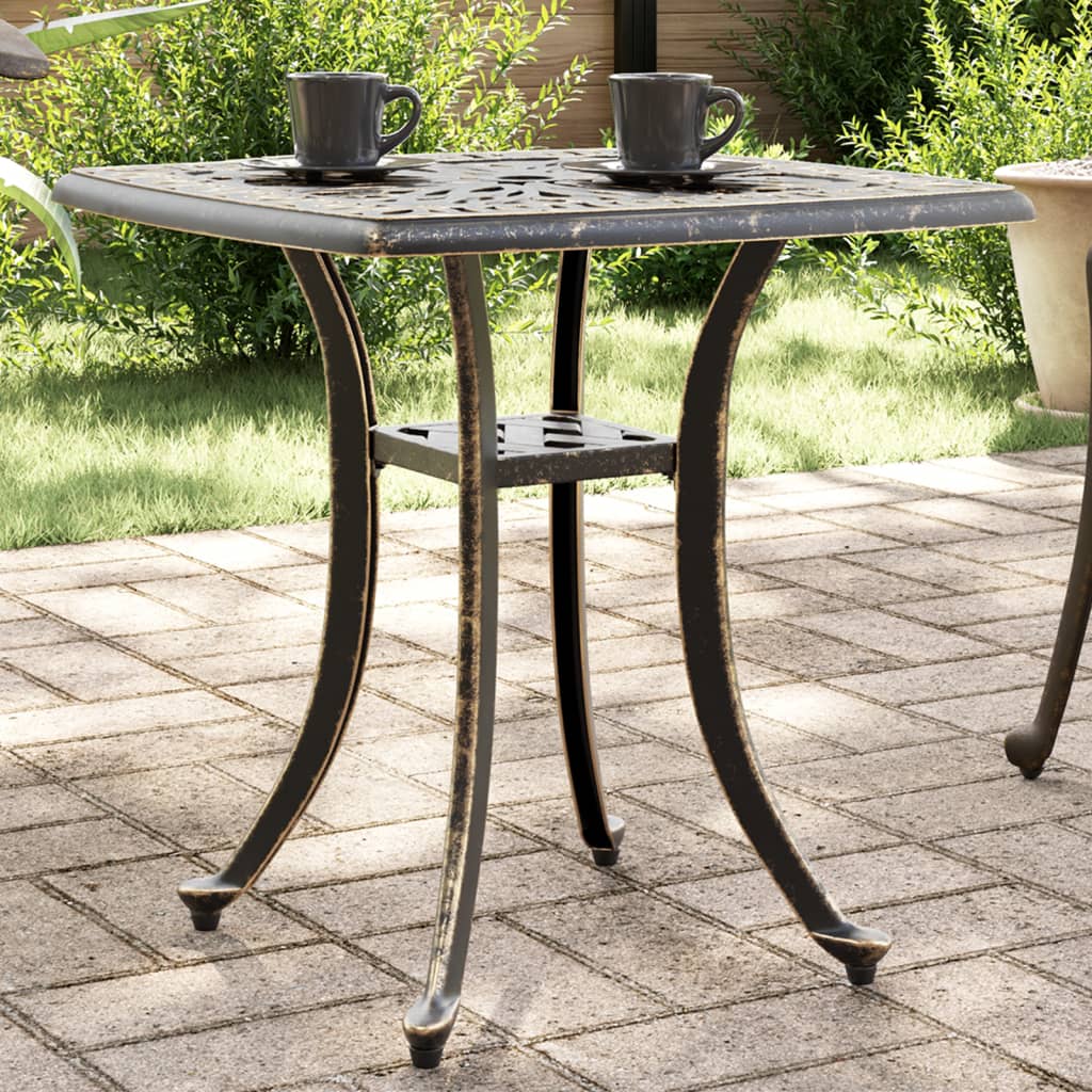 vidaXL Tuintafel 53x53x53 cm gietaluminium bronskleurig