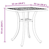 vidaXL Tuintafel 53x53x53 cm gietaluminium bronskleurig