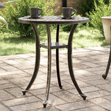 vidaXL Tuintafel Ø 48x53 cm gietaluminium bronskleurig