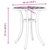 vidaXL Tuintafel Ø 48x53 cm gietaluminium bronskleurig