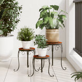 vidaXL Plantenstandaards 3 st keramiek terracottakleurig