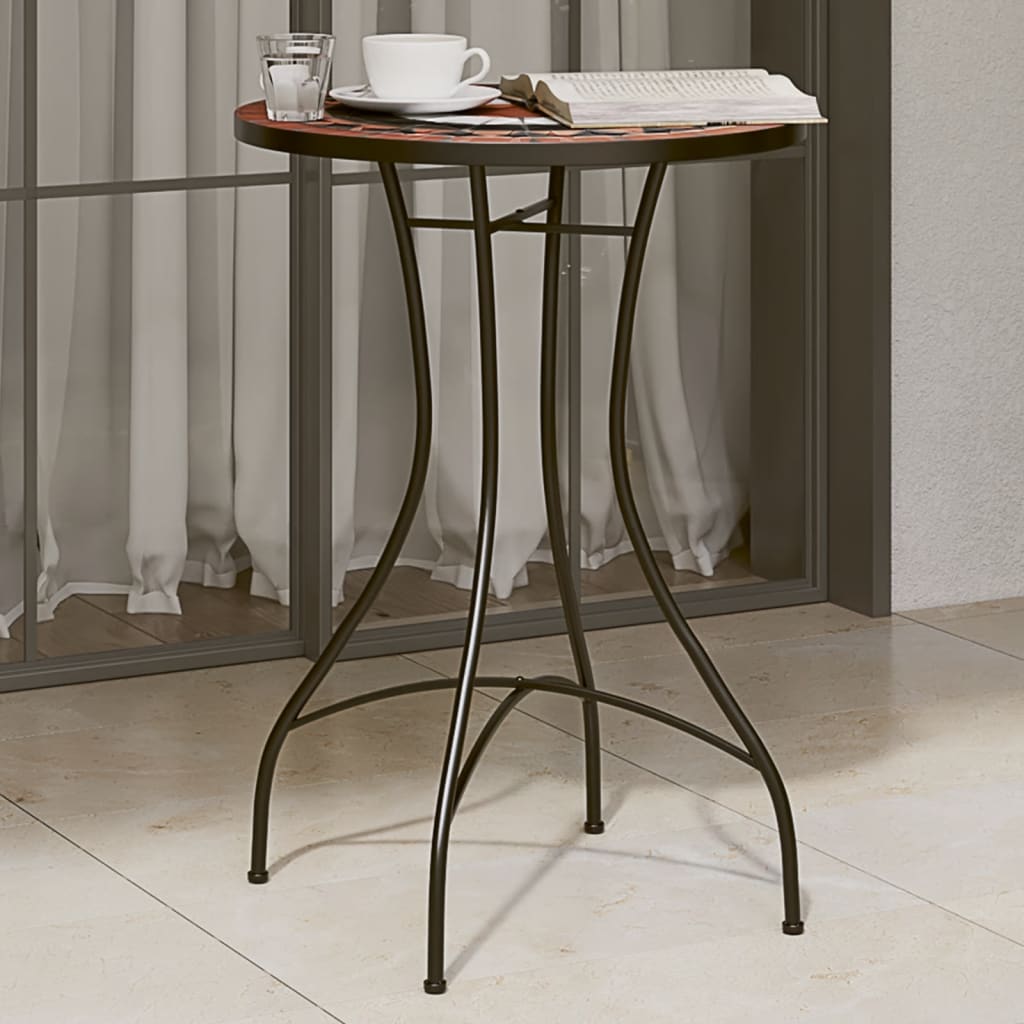 vidaXL Bistrotafel mozaïek Ø50x70 cm keramiek terracottakleurig