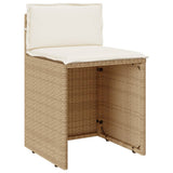 vidaXL 3-delige Bistroset met kussens poly rattan zwart