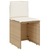vidaXL 3-delige Bistroset met kussens poly rattan zwart
