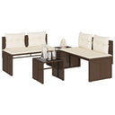 vidaXL 4-Piece Poly Rattan Lounge Set with Cushions Black