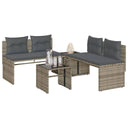 vidaXL 4-Piece Poly Rattan Lounge Set with Cushions Black