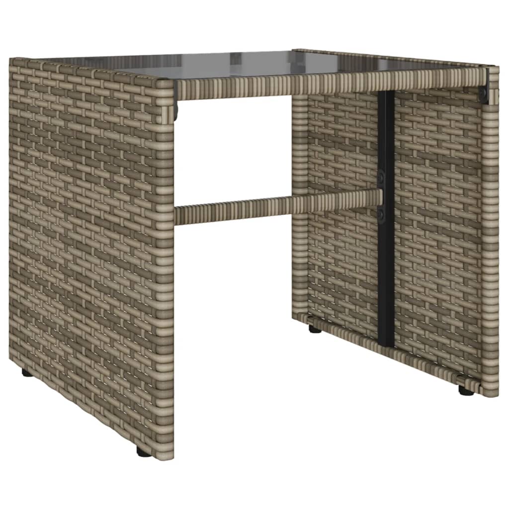 vidaXL 4-Piece Poly Rattan Lounge Set with Cushions Black