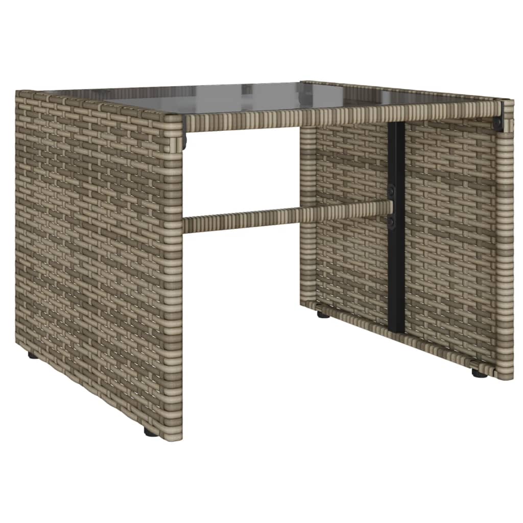 vidaXL 4-Piece Poly Rattan Lounge Set with Cushions Black