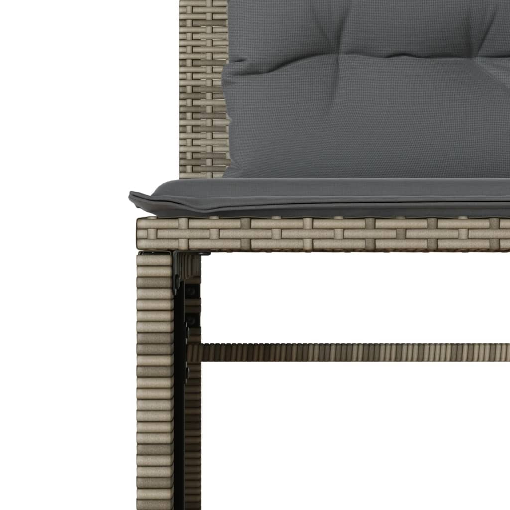 vidaXL 4-Piece Poly Rattan Lounge Set with Cushions Black