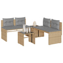 vidaXL 4-Piece Poly Rattan Lounge Set with Cushions Black