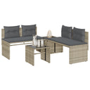vidaXL 4-Piece Poly Rattan Lounge Set with Cushions Black